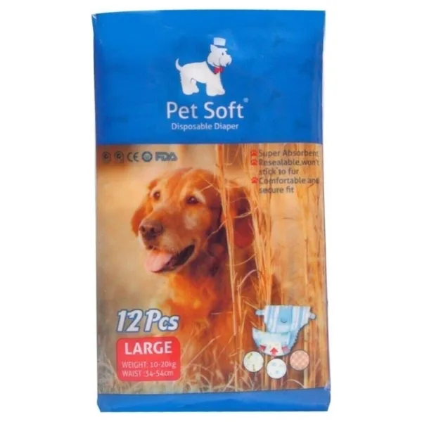 Pet Soft Köpek Tuvalet Bezi Çiş Bezi 12 Adet - Beyaz
