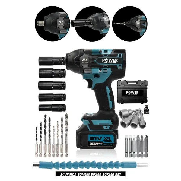 Power Black 800 Nm Bijon Sökme 2 Bataryalı 24 Parçalı