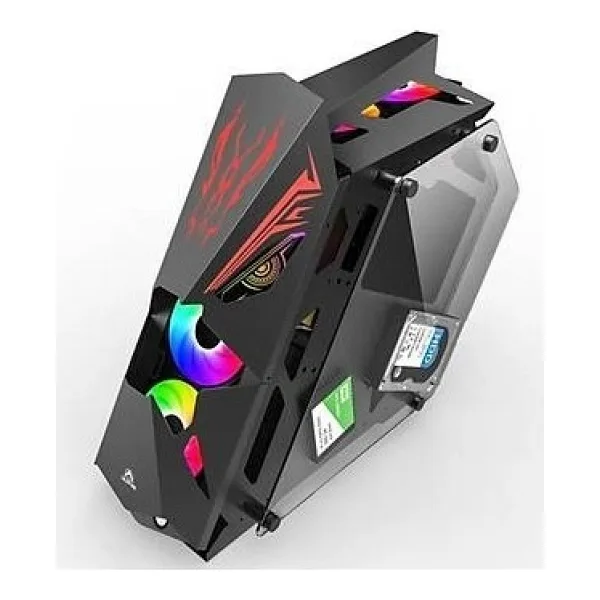 REVENGE DARK LORD 650W 80+ TEMPERLI CAM SIYAH 8X12CM RGB FAN ROBOTİK ATX KASA