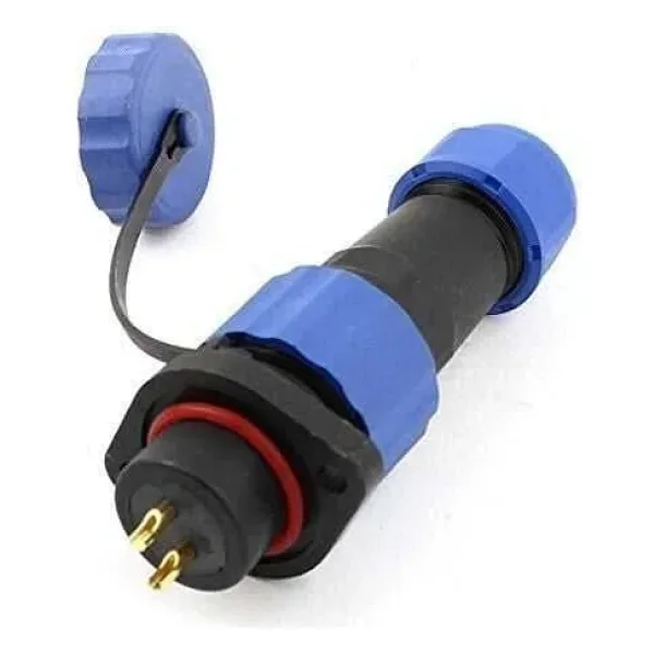 SD16 2 Pin 16mm Su Geçirmez Konnektör Takımı - Flanşlı Panel Tipi