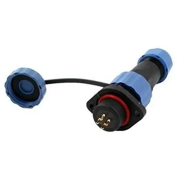 SD16 4 Pin 16mm Su Geçirmez Konnektör Takımı - Flanşlı Panel Tipi
