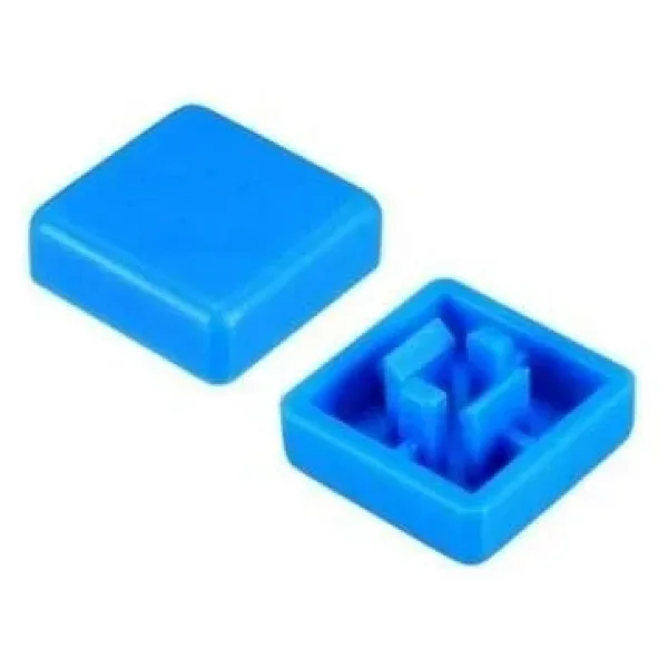 Tact Switch Kapağı Kare Mavi - 10x10x5mm