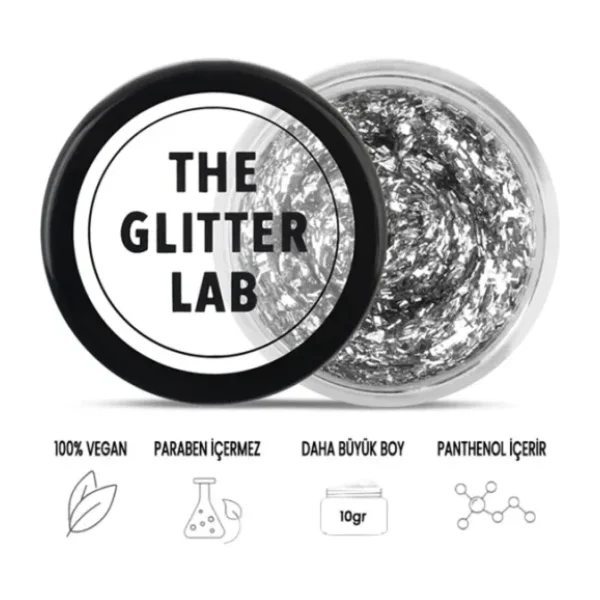The Glitter Lab Jel Formlu Parlak Glitter - Silver Snow