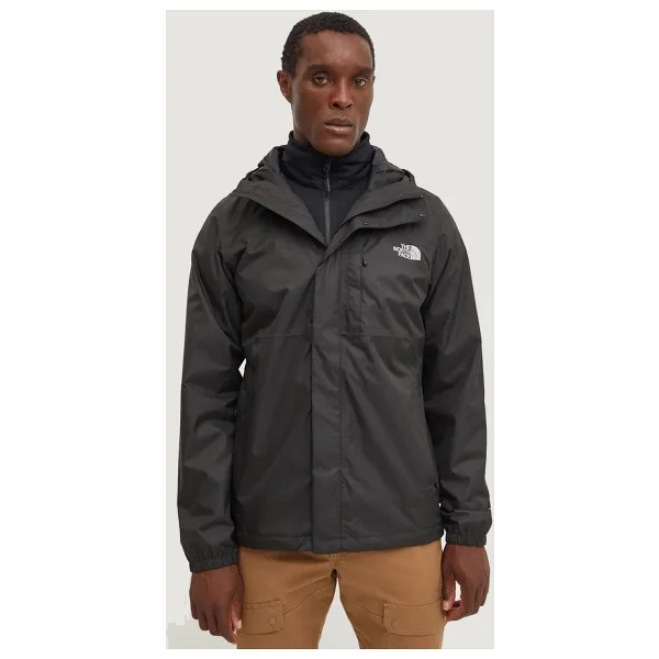 The North Face Quest Triclimate NF0A3YFH4H01 Su Geçirmez Kapüşonlu Koyu Siyah Erkek Mont