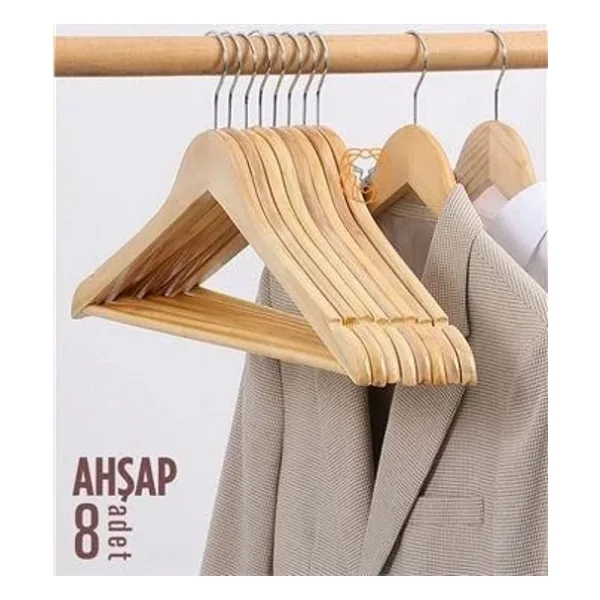 TransForMacion Elbise Askısı Natural Ahşap 8 ADET 720177