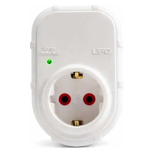 UFO Yeni Tekli Akım Korumalı Topraklı Priz, Sürekli Koruma, 16A 250V, Max 3500W Aşırı Yük Koruması (Beyaz)