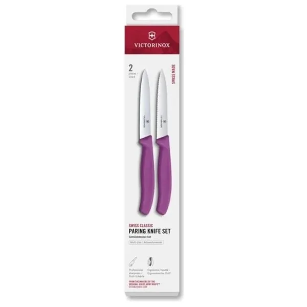 Victorinox Swiss Classic 6.7795.2C1 Mor 2'li 10 cm Soyma Bıçağı
