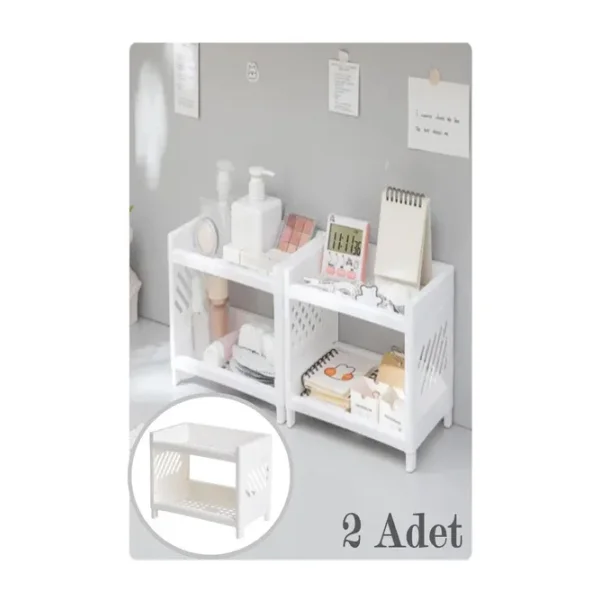2 Adet Venedik 2 Katli Masa Ustu Duzenleyici Taki Makyaj Rafi Ofis Organizeri Banyo Parfum Standi