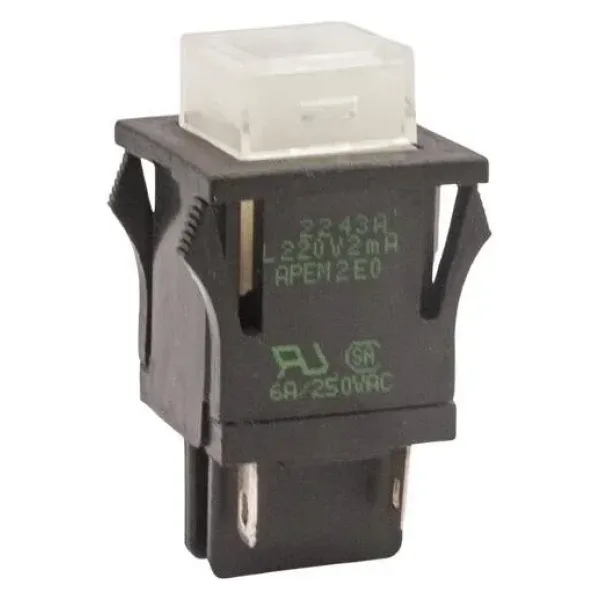 2243A 22mm 220V Işıklı Yaylı Push Buton - Beyaz