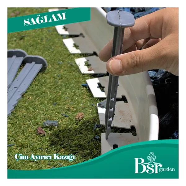 500 Adet Çim Ayırıcı Kazığı 15 Cm Çim Sınırlayıcı Kazığı Plastik Jüt Çivisi Bsr Garden