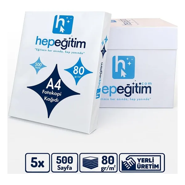 A4 Fotokopi Kağıdı 80gr 1 Koli 5 Paket 2500 Sayfa