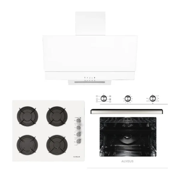 Alveus Gardenya Beyaz 3'lü Ankastre Set MODF17-GLS640-MFA614 A Sınıfı Enerji ve Modern Tasarım