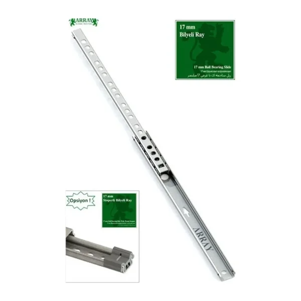ARRAY TELESKOPİK İNCE BİLYALI ÇEKMECE RAYI 17 MM 342 MM