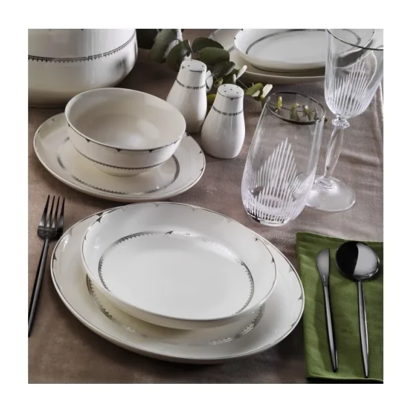 Aryıldız Bone Umbrella Platin 60 Parça 12 Kişilik Yemek Takımı