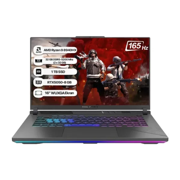 Asus ROG Strix G16 G614PH-RV056 Ryzen 9 8940HX 32 GB 1 TB SSD RTX5050 16" WUXGA Gaming Laptop