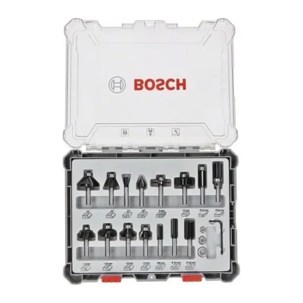 Bosch 2607017472 15 Parça 8 mm Şaftlı Freze Ucu Seti