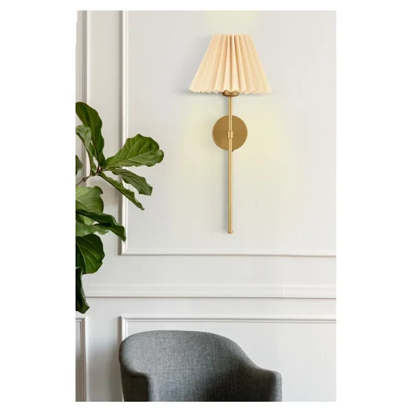 burenze Modern Duvar Aplik Umbrella Pilli Aplik Eskitme Gold Power Ledli Gövde Umbrella Abajurlu