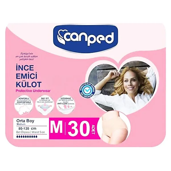 Canped İnce Emici Külot Orta Boy M 30'lu Hasta Bezi
