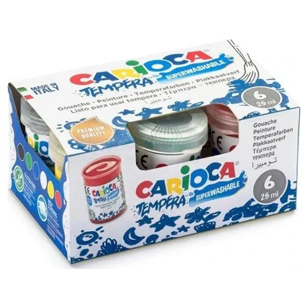 Carioca 25 ml 6 Renk Süper Yıkanabilir Guaj Boya