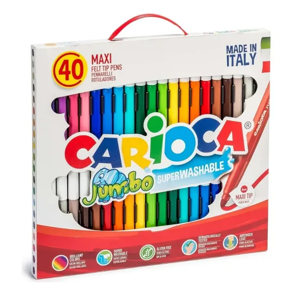 Carioca Süper Yıkanabilir 40'lı Jumbo Keçeli Kalem Seti