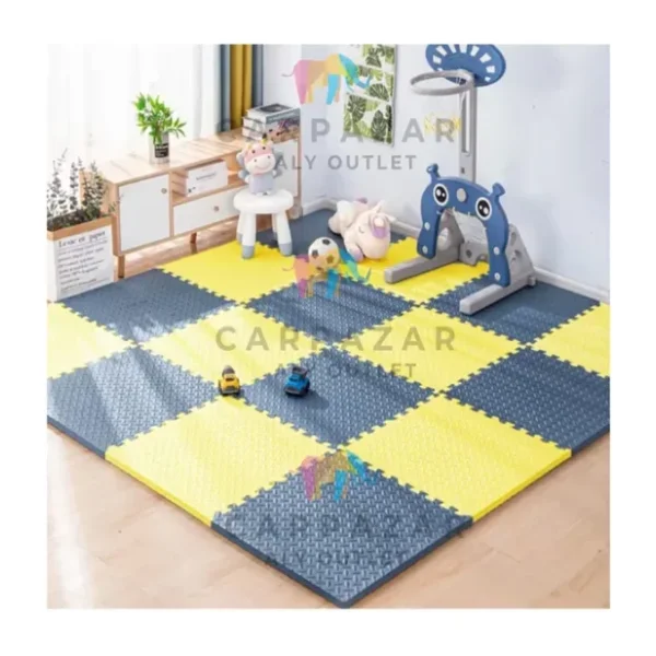 CARPAZAR Tatami Eva Mat Çocuklar İçin Köpük Halı Matı Puzzle Geçmeli Oyun Spor Kaymaz Mat 16 adet 50x50 13mm