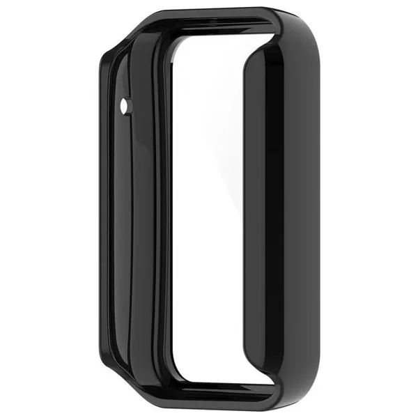 Coverzone Xiaomi Mi Band 7 Pro Ile Uyumlu Sert Pc Kasa Koruma Watch 5 Ile Uyumlu Gard Çerçeve Siyah