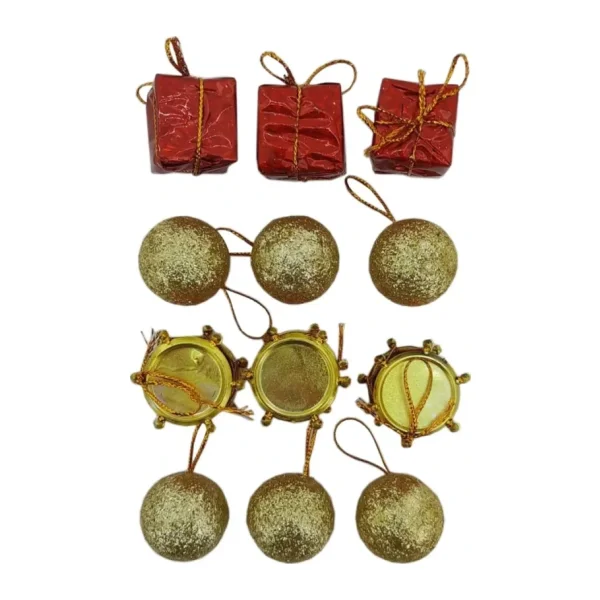 Coverzone Yılbaşı için Süs Yılbaşı Ağacı Süsü Noel Çam Ağacı Süsü 10 Parça Renkli Set