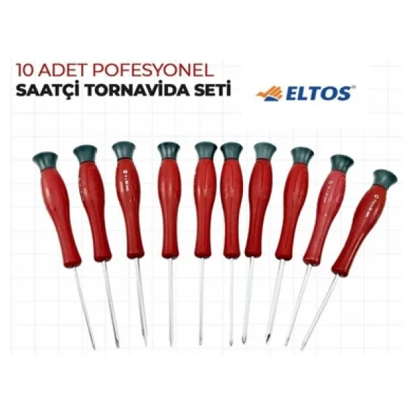 Eltos saatçi Tornavida seti 10parça/Klemens düz-Tork-Yıldız set