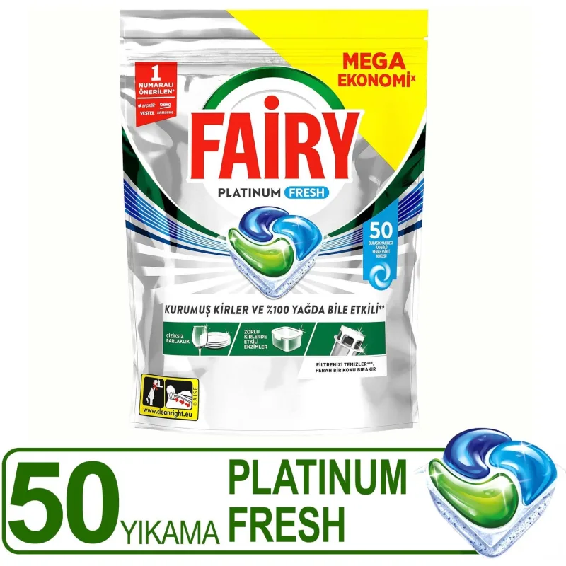 Fairy Platinum Fresh Bulaşık Makinesi Tableti 50'li