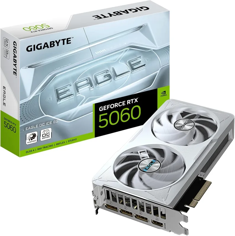 Gigabyte RTX 5060 Eagle OC Ice GV-N5060EAGLEOC ICE-8GD 128 Bit GDDR7 8 GB Ekran Kartı
