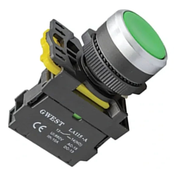 Gwest A5-10 22mm Yeşil Yaylı Buton 1NO