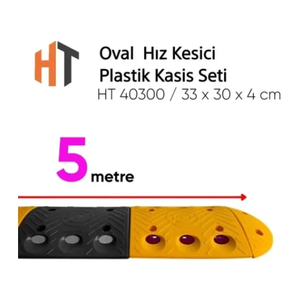 Hayat Trafik - Oval Plastik Hız Kesici Kasis Seti 5 metre