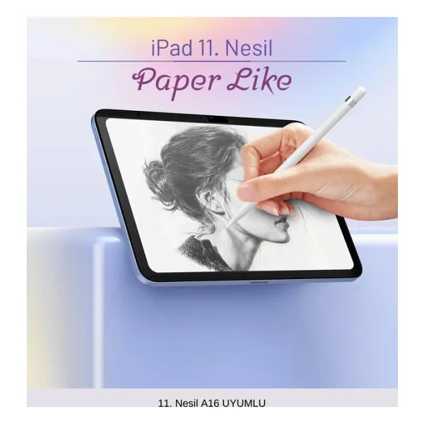 İpad 11. Nesil 2025 A16 Çip Uyumlu Paper-Like Gerçek Kağıt Hissi Tablet Ekran Koruyucu