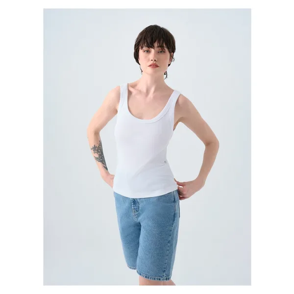 Loft Slim Fit Kadın Atlet - Beyaz