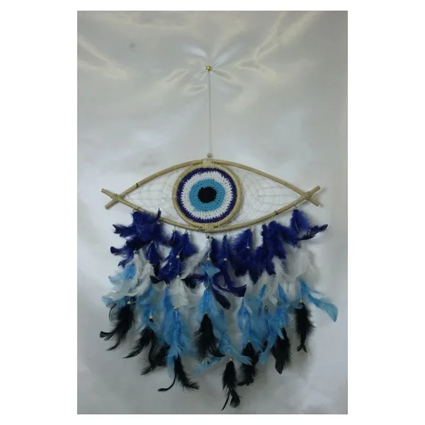 Mavi Nazar Boncuğu Tasarımlı Dream Catcher Düş Kapanı