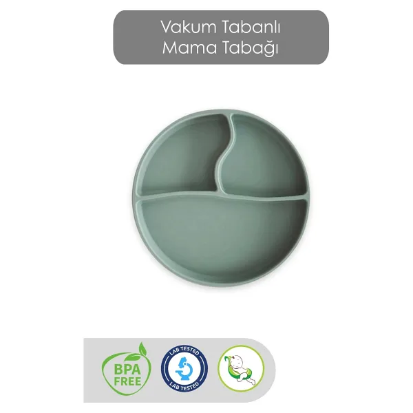 Meleni Baby Bölmeli Vakumlu Silikon Mama Tabağı