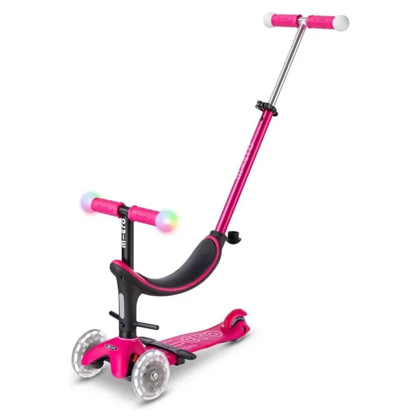 Micro Mini2Grow Deluxe Magic MMD359 Işıklı Pembe 3 Tekerlekli Oturaklı Çocuk Scooter
