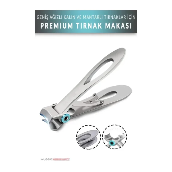 Muggio Geniş Ağızlı Premium Tırnak Makası Kalın Sert Mantarlı Tırnaklar İçin 8.5 cm