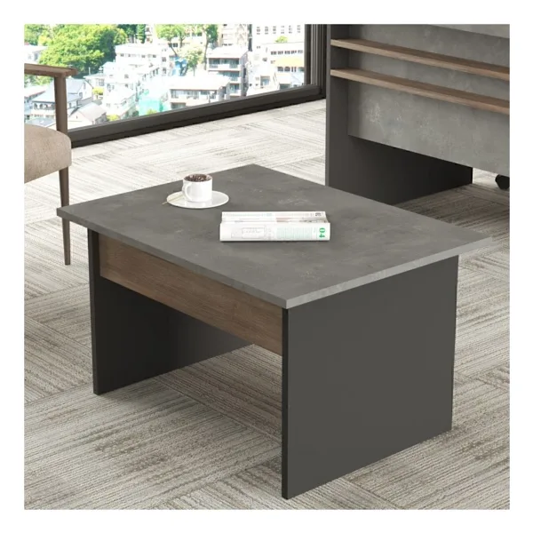 Navaris B Ofis Sehpası 80CMx60CM Kahve-Beton-Antrasit Nav2-Cga