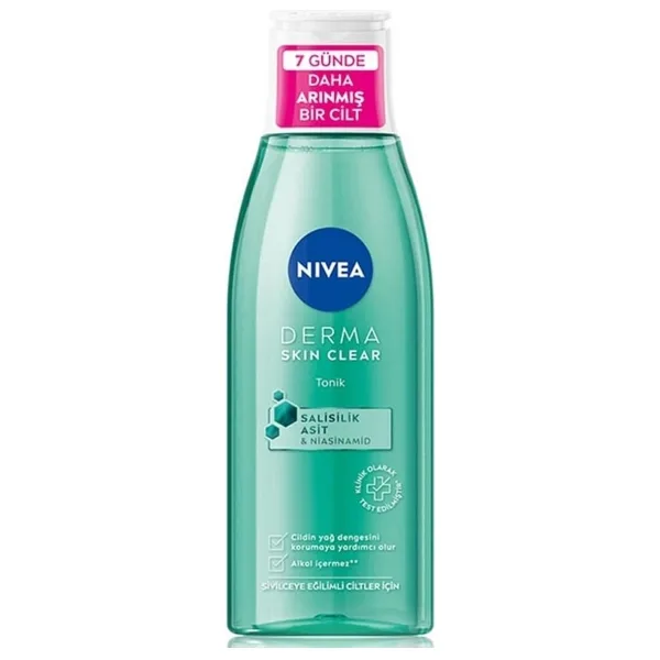 Nivea Derma Skin Clear Tonik 200 Ml Aydınlatıcı Etkili Atopik Ciltler İçin Salisilik Asit
