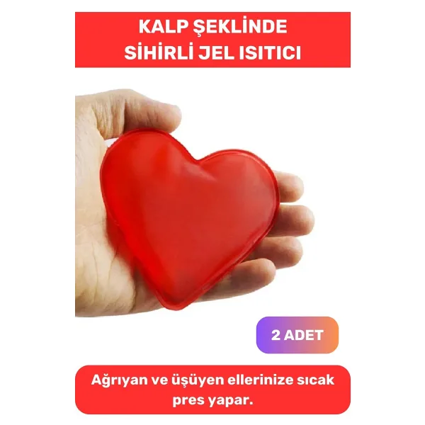 Premium Kalp Şeklinde El Isıtıcısı Kış Kayak Soğuk Sihirli Jel Torba Kalpli Cep Sobası 2'li Set