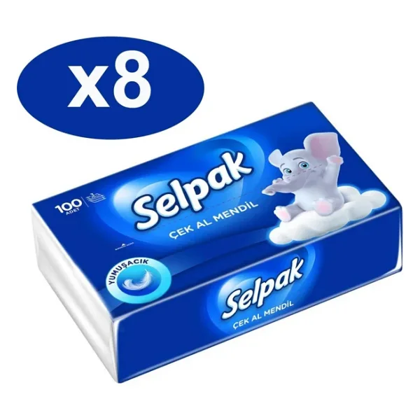 Selpak Çek Al Mendil 100 Adet x 8 Li Set