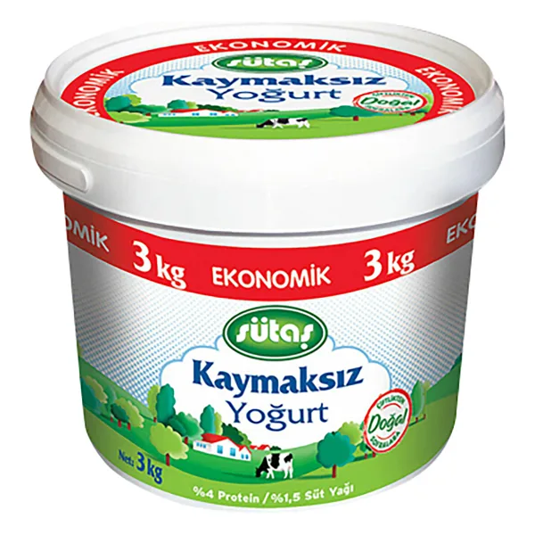 Sütaş Kaymaksız Yoğurt 3 kg