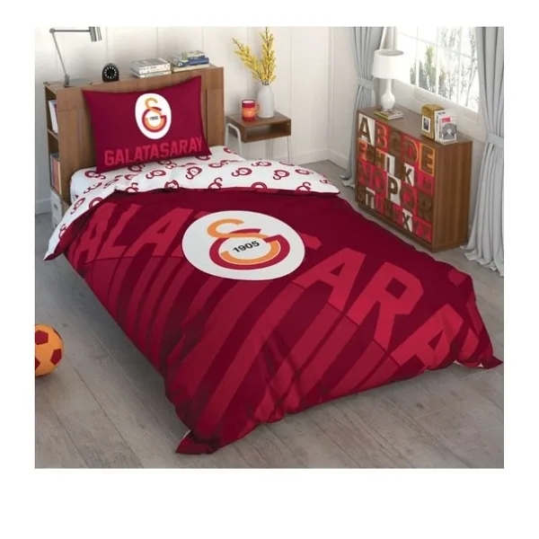 Taç Galatasaray Kırmızı Logo Tek Kişilik Lisanslı Nevresim Takımı