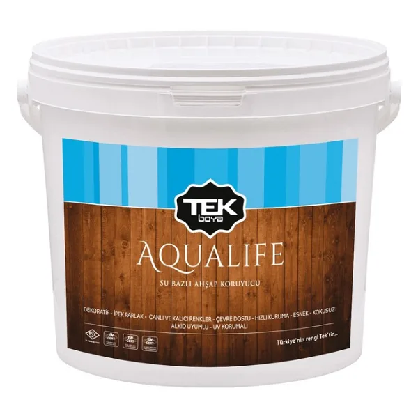 Tek Boya Aqualife Su Bazlı Ahşap Koruyucu Kokusuz 2,5 Litre Ceviz..