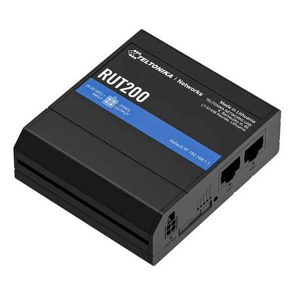 TELTONİKA RUT200 ESIM 150MBPS 2PORT 1X LAN 1X WAN 1 ANTEN 802.11b/g/n (Wi-Fi 4) 4G LTE INDOOR ESIM ENDÜSTRİYEL ROUTER