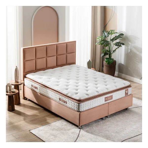 US. Sleeping Ultra Ortopedik Touch Brown Yaylı 120x200 cm Pedli Tek Kişilik Yatak