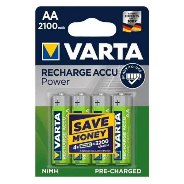 Varta 56706 2100 mAh 4'lü Şarjlı AA Kalem Pil