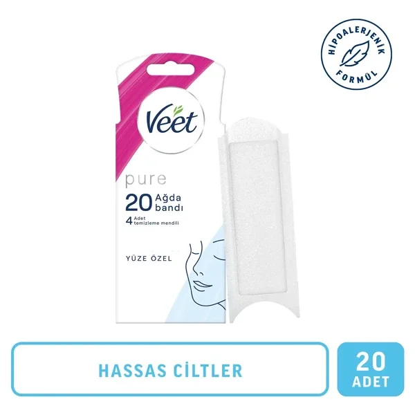 Veet Pure Hipoalerjenik Yüze Özel 20'li 3 Adet Sir Ağda Bandı
