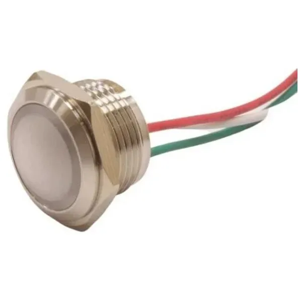 WD16L-P2/RGY+ 16mm 12-24V Kablolu Metal Sinyal Lambası - 3 Renk Anot